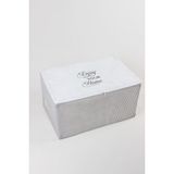Serstil Orta Boy Baskı Detaylı Gri Çizgili Hurç 63 x 40 x 34 cm