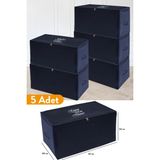 Serstil Orta Boy Lacivert Hurç 63 x 40 x 34 cm Dayanıklı ve Su Geçirmez 5 Adet Set