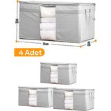 Serstil Pencereli Yastık Yorgan Hurcu 75 x 40 x 40CM - Gri Benekli - 4 Adet - 40 x 40 cm