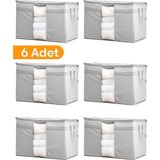Serstil Pencereli Yastık Yorgan Hurcu 75 x 40 x 40CM - Gri Benekli - 40 x 40 cm - 6'lı