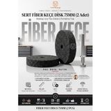 Sert Fiber Keçe Disk 75mm (2 Adet) Mandren Adaptörlü Matkap Ucu Pas Sökücü Parlatma Taşı 723237
