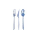 Sert Kalın Plastik Çatal - Bıçak - Kaşık - 1. Kalite Lüks Şeffaf Çatal-kaşık- Bıçak 3’lü Set