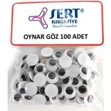 Sert Kırtasiye Oynar Göz 8 mm 100'LÜ Paket