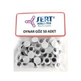 Sert Kırtasiye Oynar Göz 8 mm 50'li Paket