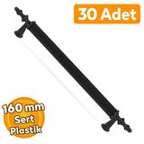 (Sert Plastik) 30 Adet Polavit 160 Mm Siyah Mobilya Mutfak Çekmece Dolabı Dolap Kulbu Kulpu Kulpları