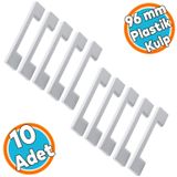 (SERT PLASTİK) Beyaz Mobilya Mutfak Dolabı Çekmece Dolap Kulpu Kulbu Kulpları 10 Adet 96 Mm