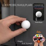 Sert Plastik Düğme Yuvarlak Top Parlak Beyaz Dolap Mobilya Mutfak Dolabı Çekmece Kulbu Kulpu Kulplar