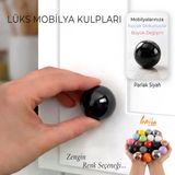 Sert Plastik Düğme Yuvarlak Top Parlak Siyah Dolap Mobilya Mutfak Dolabı Çekmece Kulbu Kulpu Kulplar