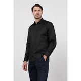 Sert Yaka Uzun Kol Cepsiz Saten Slim Fit %100 Pamuk Gömlek 1004260424