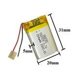 Sertec 502030 3.7V 250 mAh Lityum Polimer Şarjlı Pil 1.5A Yüksek Performanslı