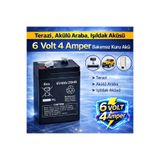 Sertec 6 Volt 4 Amper Bakımsız Kuru Akü Terazi, Akülü Araba, Işıldak Aküsü