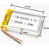 Sertec 902030 3.7V 500mAh Yüksek Performanslı Şarj Edilebilir Lityum Polimer Pil - 1 Adet