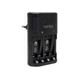 Sertec STC-C9V 4'lü Pil Şarj Aleti AA-AAA-9V Uyumlu 1,2 V Yüksek Performanslı Şarj Edilebilir