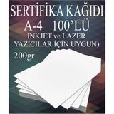 Sertifika Kağıdı Kalın 100 Adet Gramajlı Fotokopi Kağıdı 200 gr Tüm Yazıcılara Uyumlu 21X - Standart