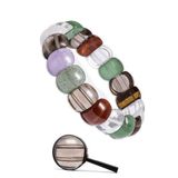 Sertifikalı 7 Çakra Rolex Bileklik - Kaplan Gözü Ametist Kuvars Aventurin Akik Jasper