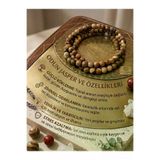 Sertifikali 99 Lu 6 Mm Odun Jasper Doğaltaş Kolye, Bileklik, Tespih