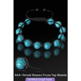 Sertifikalı AAA+ Boyasız Gerçek Firuze Taşı Bileklik - Ayarlamalı