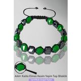 Sertifikalı AAA+ Elmas Kesim Terahertz - Yeşim Taşı Bileklik - Ayarlamalı