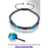 Sertifikalı AAA+ Gerçek Terahertz - Firuze Taşı Bileklik - Ayarlamalı