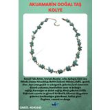Sertifikalı Akuamarin Doğal Taş Özel Tasarım Kolye