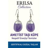Sertifikalı Ametist Taşı Küpe – Zihinsel Sakinlik, Arınma ve Negatif Enerjiye Karşı Koruma