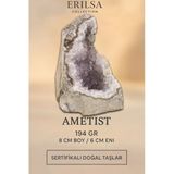 Sertifikalı Ametist Taşı Kütlesi 194 Gr – Ham Doğal Kristal Dekoratif Taş Stresi Azalt Ve Huzur Ver