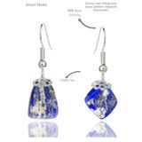 Sertifikalı Amorf Model Ham Lapis Lazuli Taşı Küpe