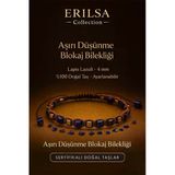 Sertifikalı Aşırı Düşünme Blokaj Enerji Bilekliği – Lapis Lazuli Doğal Taş 4 Mm Ayarlanabilir