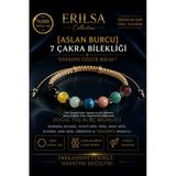 Sertifikalı Aslan Burcu 7 Çakra Doğal Taş Bileklik - Ayarlamalı Unisex Lüks Hem Bileklik Hem Halhal