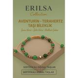 Sertifikalı Aventurin Terahertz Doğal Taş Bileklik - Şans Şifa Bolluk Enerji Dengesi