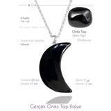 Sertifikalı Ay Model Gerçek Oniks Taşı Kolye