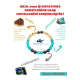 Sertifikalı Başarı Tılsım Bileklik Sitrin Amazonit Labradorit Unisex Doğaltaş Bilekliği