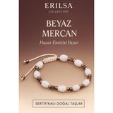 Sertifikalı Beyaz Mercan Taşı Bileklik – Saflık ve Huzur Enerjisi Yayan Doğal Taş