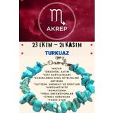 Sertifikalı Burç Taşı Akrep Burcu Turkuaz Taşı Bileklik
