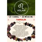 Sertifikalı Burç Taşı Aslan Burcu Turmalin Taşı Bileklik