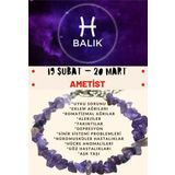 Sertifikalı Burç Taşı Balık Burcu Ametist Taşı Bileklik