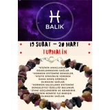 Sertifikalı Burç Taşı Balık Burcu Turmalin Taşı Bileklik