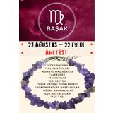 Sertifikalı Burç Taşı Başak Burcu Ametist Taşı Bileklik
