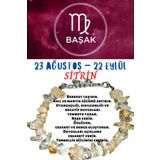 Sertifikalı Burç Taşı Başak Burcu Sitrin Taşı Bileklik