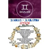 Sertifikalı Burç Taşı Ikizler Burcu Sitrin Taşı Bileklik