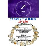 Sertifikalı Burç Taşı Yay Burcu Sitrin Taşı Bileklik