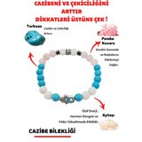 Sertifikalı Cazibe Doğaltaş Kadın Tılsım Bilekliği (AYTAŞI PEMBE KUVARS TURKUAZ DOĞAL TAŞ BİLEKLİK)