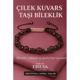 Sertifikalı Çilek Kuvars Doğal Taş Bileklik - 8X8 Mm Sevgi Şefkat Umut Ve Sevinç Enerjisi Taşı