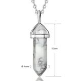 Sertifikalı Çivi Model Havlit Taşı Kolye Doğal Beyaz Siyah Renk 50 cm