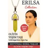 Sertifikalı Çivi Model Olivin Yeşim Doğal Taş Kolye – Şans Ve Uyum Verir