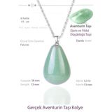 Sertifikalı Damla Model Gerçek Aventurin Taşı Kolye