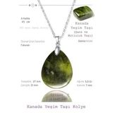 Sertifikalı Damla Model Jade Yeşim Taşı Kolye - Kanada (GÜMÜŞ APARATLI)