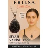 Sertifikalı Damla Model Siyah Varisit Taşı Kolye - Şifa Ve Enerji Veren Doğal Taş