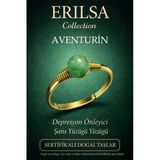 Sertifikalı Depresyon Önleyici Şans Yüzüğü – Aventurin Taşı Ayarlamalı Gold Boğa Terazi Yay Burcu