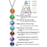 Sertifikalı Doğal Akik Aventurin Kuvars Firuze Kaplan Gözü Ametist Lapis Meditasyon 7 Çakra Kolye